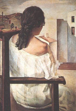 Сидящая девушка, вид сзади, 1928