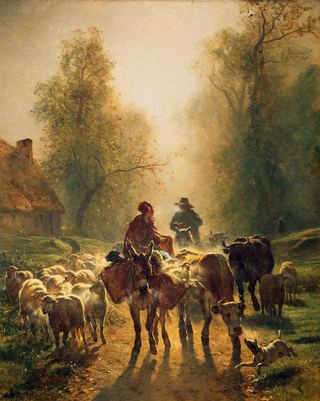 По дороге на рынок, 1859