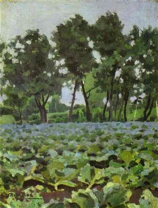 Капустное поле с ивами, c.1893 - Виктор Борисов-Мусатов