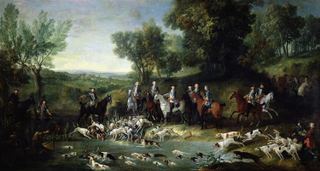 Людовик XV (1710-1774) Охота на оленя в лесу Сен-Жермена, 1730