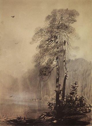 Сосны на берегу озера. 1880-1890-е
