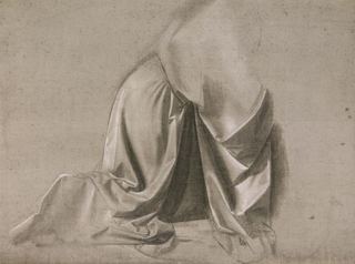 Этюд драпировки коленопреклоненной фигуры, c.1472 - c.1475