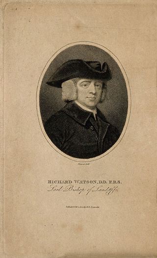 Ричард Уотсон. Пунктирная гравюра Дж. Хопвуда, 1804 г., по мотивам Дж. Ромни.