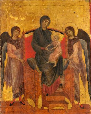 Богоматерь с младенцем на троне и двумя ангелами, c.1280 - c.1285