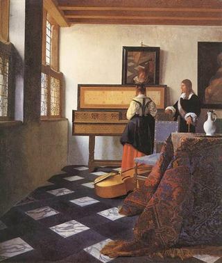 Дама в Вирджиналс с джентльменом, 1662 - 1665 - Иоганн Вермеер