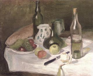 Натюрморт с фруктами и бутылками, 1896