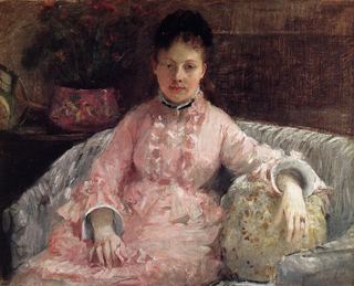 Портрет женщины в розовом платье, c.1870