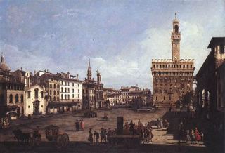 Площадь Синьории во Флоренции, около 1742 г.