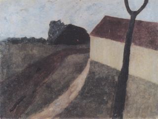 Сумеречный пейзаж с домом и вилкой, c.1900 - Паула Модерсон-Беккер
