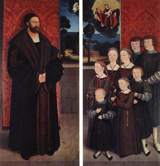 Портрет Конрада Релингера и его детей, 1517 - Бернхард Стригель