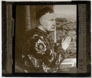 Ян ван Эйк. Деталь Мадонны и канцлера Ролена: бюст канцлера Ролена