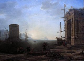 Вид на гавань на рассвете, c.1637