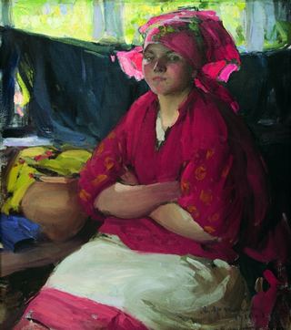 маленькая девочка в красном