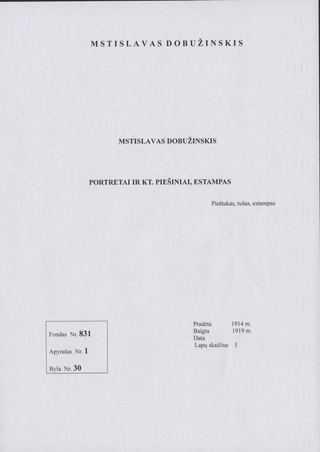 М. Добужинскис. Портреты и др. Рисунки, штампы