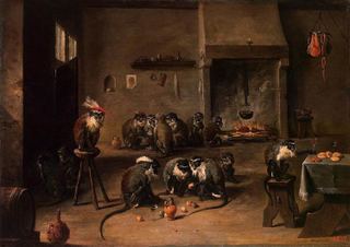 Обезьяны на кухне, c.1645