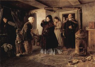 В гостях у бедняков, 1874 - Владимир Маковский