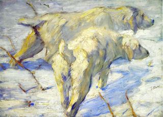 Сибирские собаки в снегу, c.1910