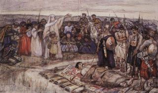 Княгиня Ольга встречает тело князя Игоря
