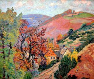 Горный пейзаж - Понжибо, деревня в Пешадуаре, c.1895