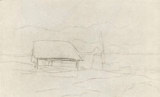 Деревня. Ветряная мельница., c.1875