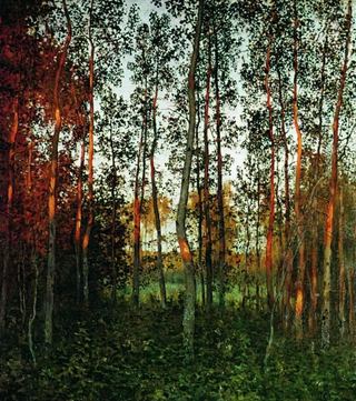 Последние лучи солнца. Осиновый лес. 1897
