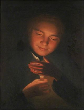 Брат художника Джеймс со свечой в руках, 1761