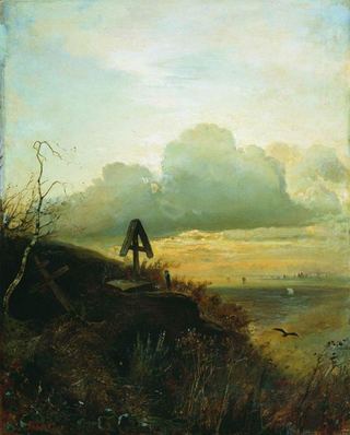 Могила на Волге. Окрестности Ярославля. 1874