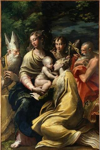 Мадонна с младенцем и святыми, c.1527 - c.1529 - Пармиджанино