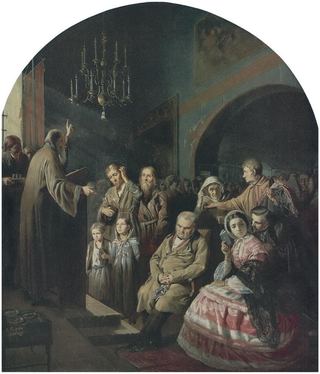 Проповедь в деревне, 1861 - Василий Перов
