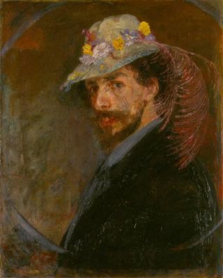 Автопортрет в шляпе с цветами, 1883