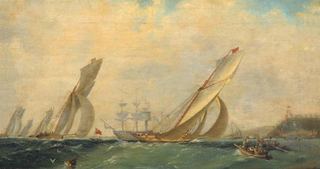 Фрегат в море, 1838