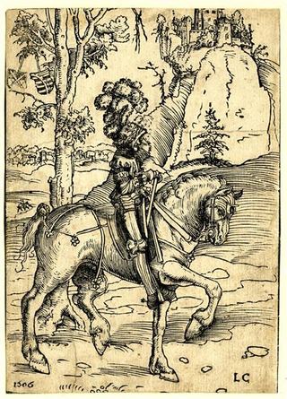 Рыцарь в доспехах скачет вправо, 1506