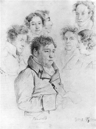 Иван Крылов среди художников, 1808 - Орест Кипренский