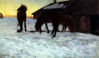 Стригуны на водопое. Домотканово. 1904