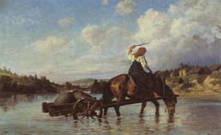 Переправа через реку Оять, 1872 - Василий Поленов