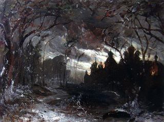 Ипатьевский монастырь в зимнюю ночь. 1870-е