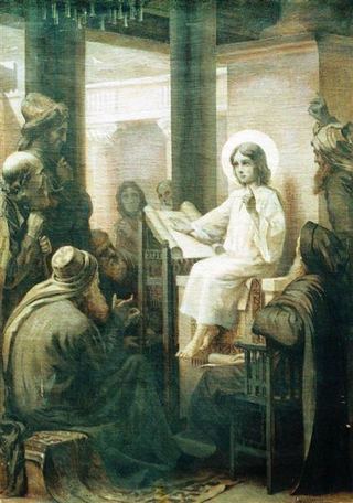 Христос среди учителей, c.1860 - Константин Маковский