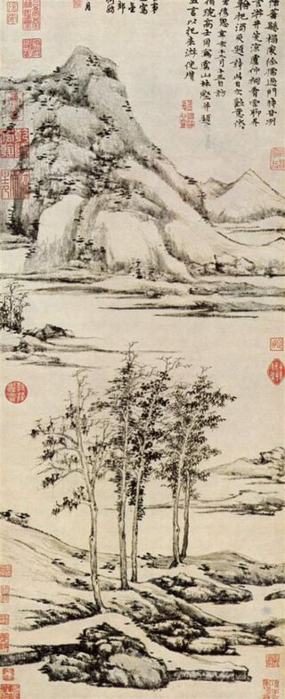 Деревья в долине реки в Yü Шань, 1371 - Ни Зань