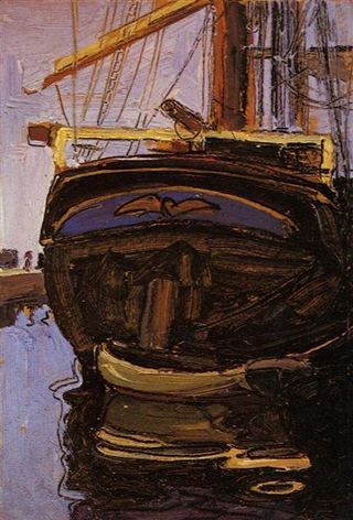 Парусник с шлюпкой, 1908