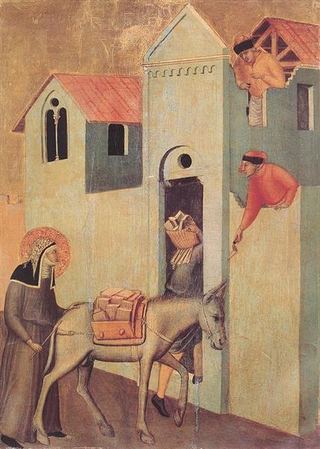 Беата Умилтà Перевозит кирпичи в монастырь, 1341
