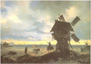 Ветряная мельница на берегу моря, 1837