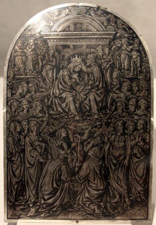 Мазо финигерра, коронация Богородицы, 1452 г. (Барджелло)