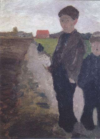 Два мальчика на Мурканале, c.1900 - Паула Модерсон-Беккер