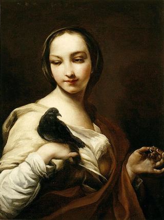 Девушка с голубем, 1700