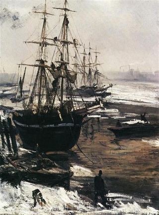 Темза во льду, 1860 - Джеймс Макнил Уистлер