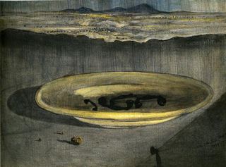 Пейзаж с телефонами на тарелке, 1938