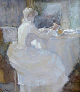 Энни Холл с молочным бидоном, 1886