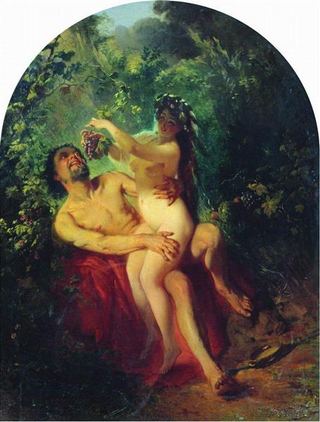 Сатир и нимфа, 1863 - Константин Маковский
