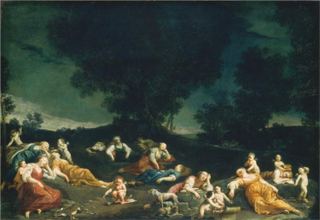 Нимфы, обезоруживающие спящих амуров, 1705
