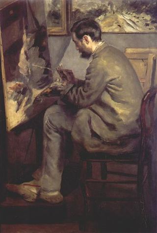 Фредерик Базиль, рисующий цаплю (Фредерик Базиль за мольбертом), 1867